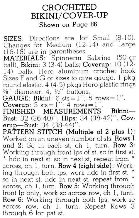 CROCHET PATTERN Vintage Crochet Bikini And Cover Up Pattern PDF Instant