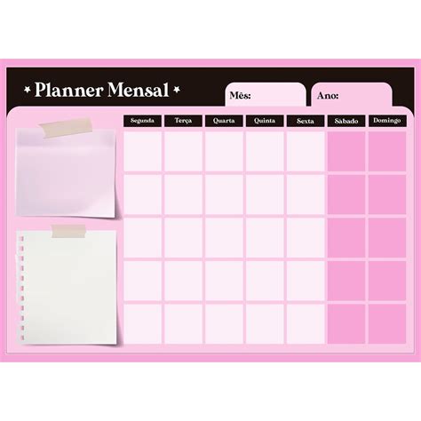 Quadro Lousa Planejamento Mensal Planner 40x60 Metal Shopee Brasil