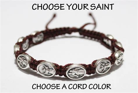 Choose Your Saint Bracelet And Cord Color Catholic Bracelet All