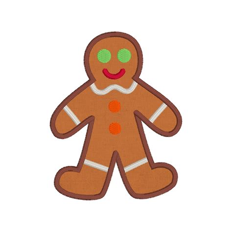 Gingerbread Man Applique Design Christmas Applique Designs Etsy