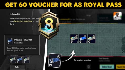 Get 60 Uc RP Voucher For A8 Royal Pass In Bgmi How To Get 60 Uc RP