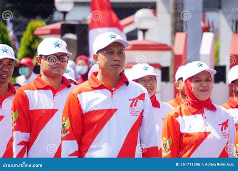 Indonesian Participating In Marching Baris Berbaris To Celebrate