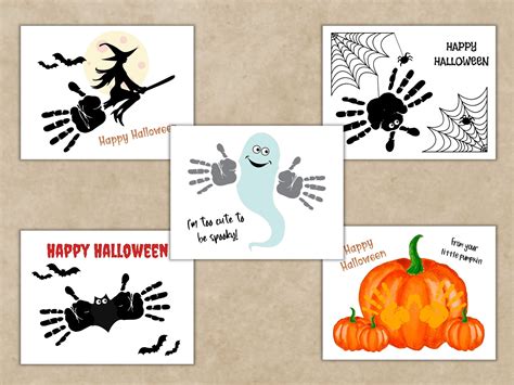 Halloween Handprint Art Fall Handprint Craft Halloween Etsy