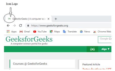 How To Add Icon Logo In Title Bar Using Html Geeksforgeeks