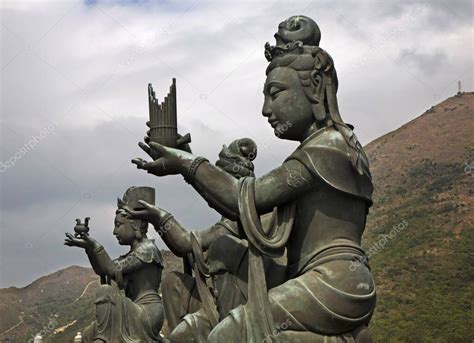 Escultura En El Monasterio Po Lin Isla Lantau Hong Kong China