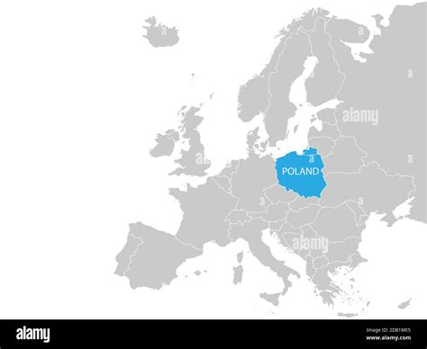 Poland on Europe map vector. Vector illustration Stock Vector Image ...