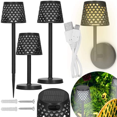 Lampa ogrodowa solarna LED 5w1 ażurowy kinkiet z 3 trybami świecenia