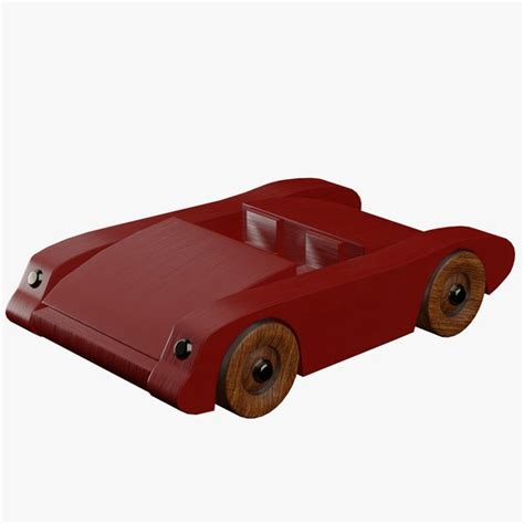 3D wooden painted toy sports car - TurboSquid 1618847