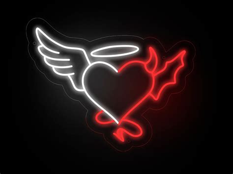 Angel And Devil Neon Sign Wedding Custom Neon Sign Angel Etsy