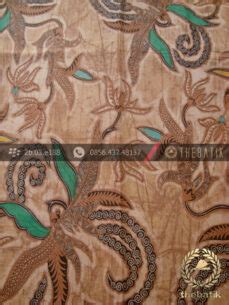 Jual Kain Batik Jawa Solo Klasik Sogan Semi Tulis Motif Floral Kupu