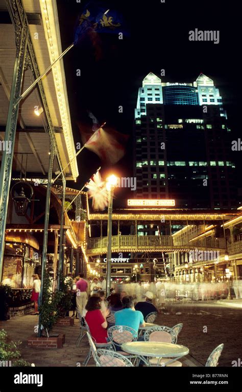 Night Couple Church Street Station Orlando Florida Stock Photo Alamy