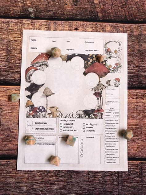 Dnd 5e Printable Character Sheet Druid Circle Of Spores Etsy Australia