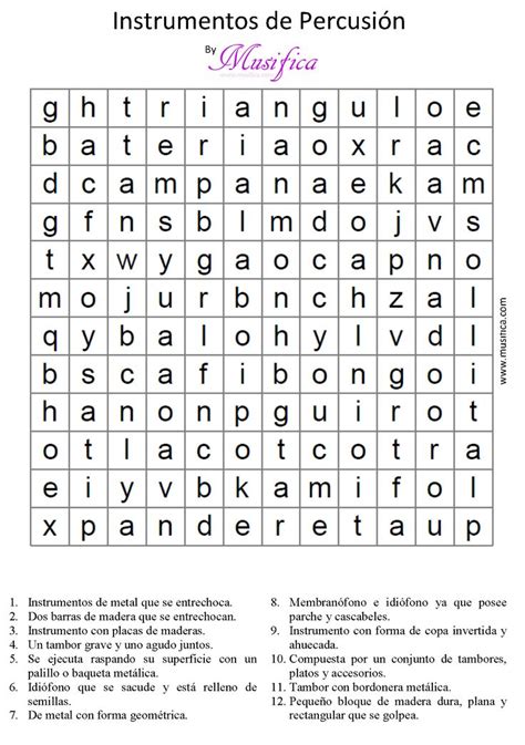 Presidente pronóstico intervalo sopa de letras de instrumentos