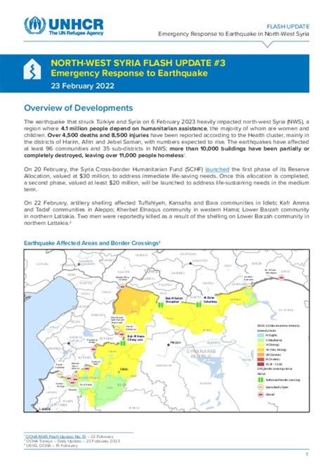 Document North West Syria Flash Update 3 Emergency Response To