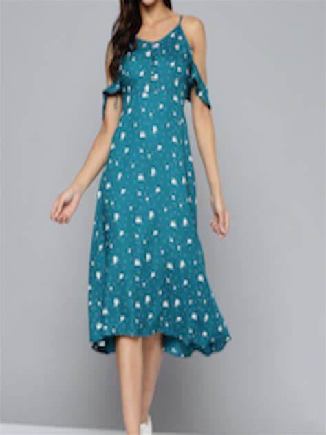 Buy Mast And Harbour Blue And White Floral A Line Midi Dress Dresses For