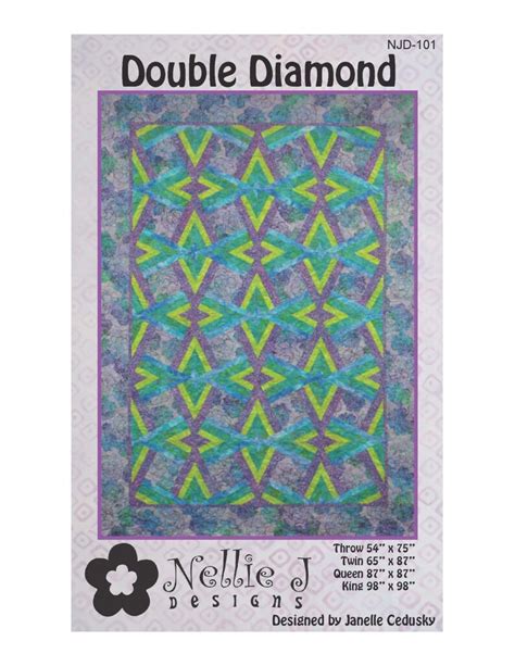 Double Diamond Modern Quilt Pattern By Nellie J Designs Etsy