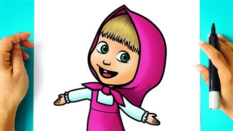 How To Draw Masha From Masha And The Bear Step By Step Tutorial Nbkomputer