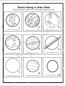 Order Of The Solar System Planets Worksheet - EnglishBix