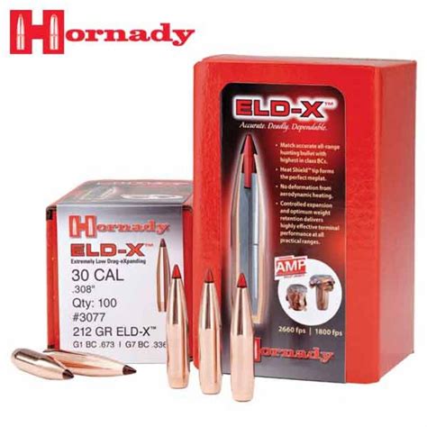 Hornady 30cal 308 Dia 178gr Eld X Projectiles Box Of 100 Target Dynamics