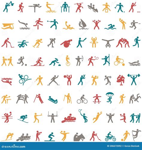 Sportpictogramverzameling Set Sportpictogrammen Vector Illustratie