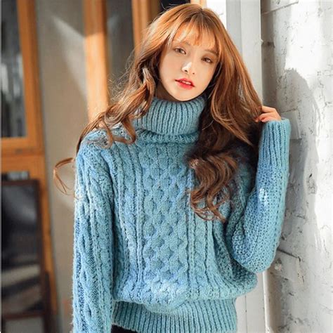 2016 Winter Mohair Warm Turtleneck Women Sweaters And Pullovers Ladies