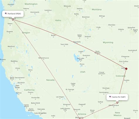 All Flight Routes From Santa Fe To Portland SAF To PDX Flight Routes