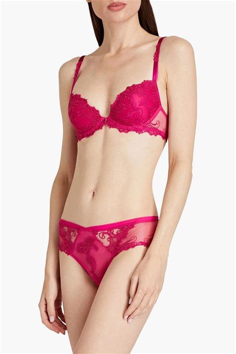 Lise Charmel Dressing Floral Embroidered Satin And Stretch Tulle