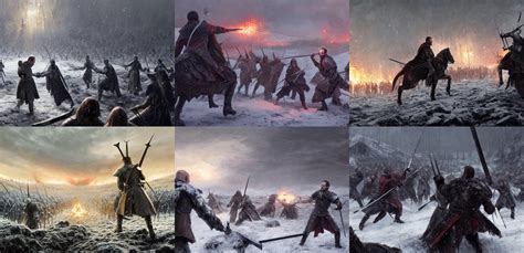 KREA Cinematic Artwork Of Stannis Baratheon Clashing Swords With The