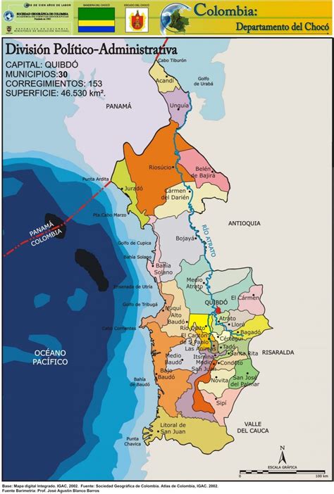 Mapa De Choc Colombia Departamento Con Municipios Y Ciudades