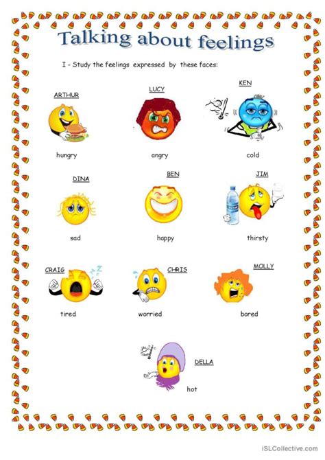 Expressing feelings: English ESL worksheets pdf & doc