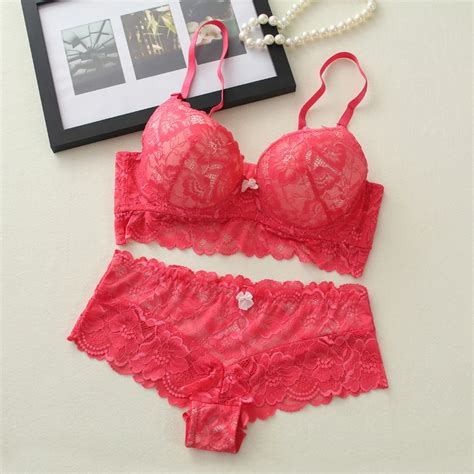 Lady Lace Push Up Bra Set B C Cups Matching Bra Panty Sets Underwire Underwear Women Sexy