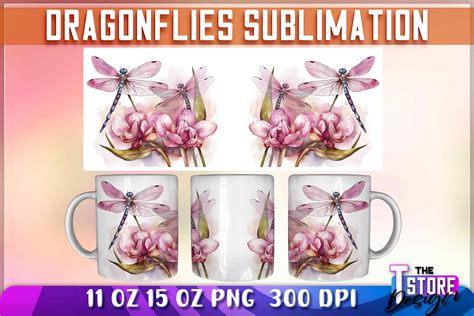 Dragonflies 11 15 Oz Mug Sublimation Graphic By The T Store Design