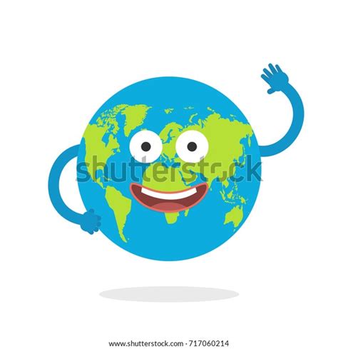 Cartoon Earth Character World Map Globe เวกเตอร์สต็อก ปลอดค่า