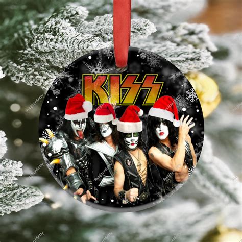 Kiss Funny Xmas Ornament Merry Kissmas Band Rock Graphic Etsy