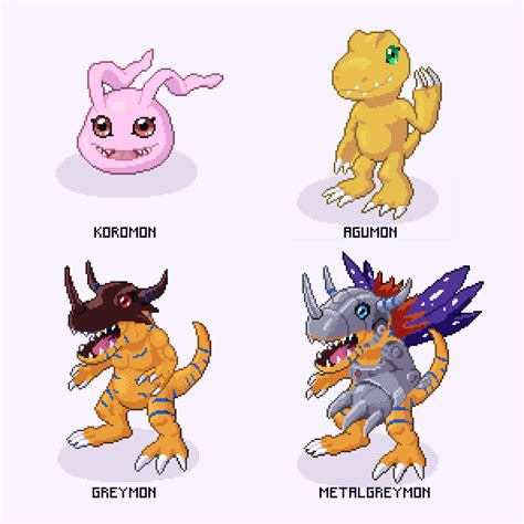 Digievolutions (Pixel Art) : digimon