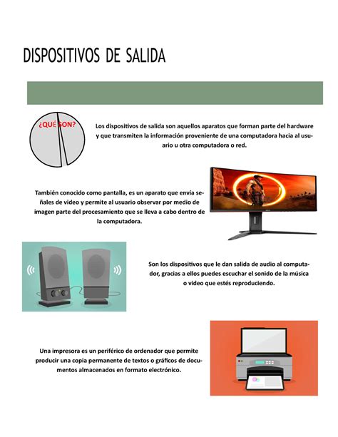 Infografía DE Dispositivos DE Salida QUÉ SON DISPOSITIVOS DE SALIDA