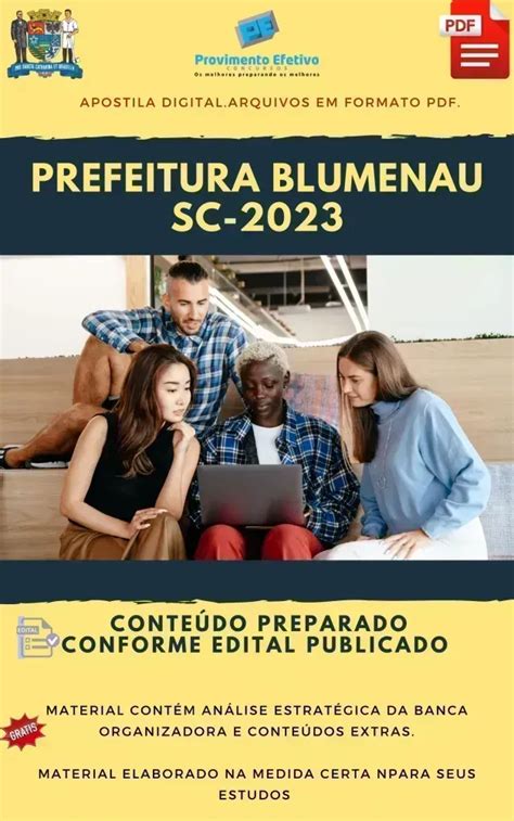 Provimento Efetivo Concursos Apostila Prefeitura Blumenau SC