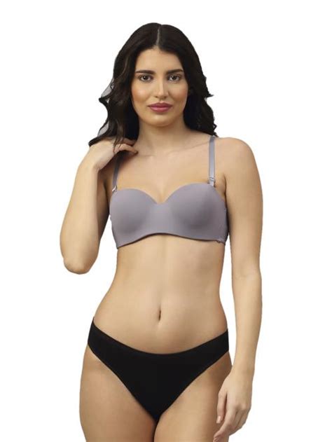 Buy PrettyCat Grey Solid Polycotton Bra Panty Set PCJ SET 4006 GRY