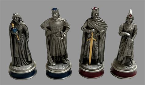 Arthurian Medieval Pewter Chess Set