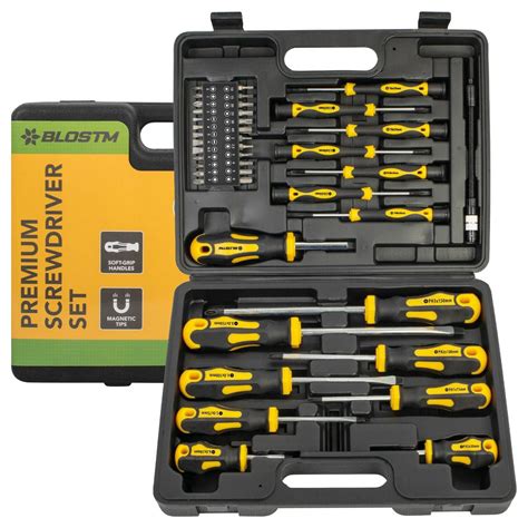 BLOSTM 42PCS Premium Magnetic Screwdriver Set Cross Head Flat Heads