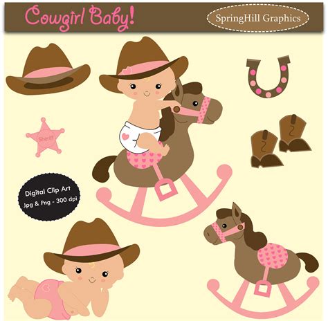 Cowgirl Baby Shower Clip Art