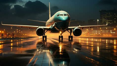 Airplane At Night Stock Photos, Images and Backgrounds for Free Download