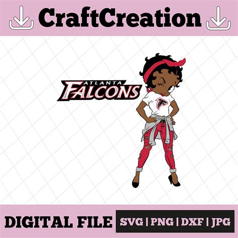 Betty Boop Atlanta Falcons PNG File For Sublimation Inspire Uplift