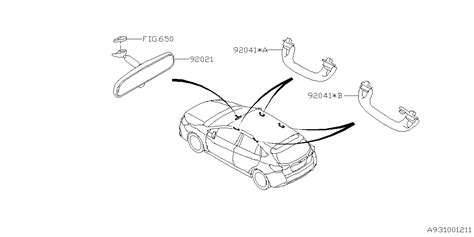 92041al00ame Subaru Interior Grab Bar Assist Rail Inner Room