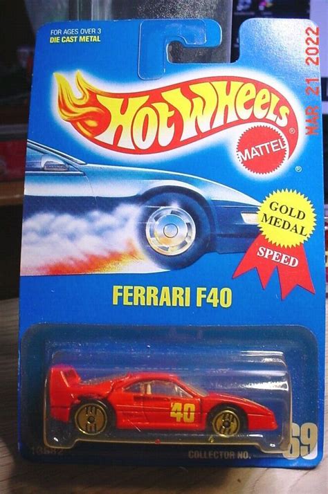 Wheels For Sale, Hot Wheels, Ferrari F40, Gold Medal, Red, Ebay