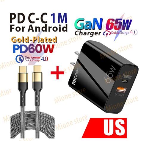 Mione Pd W Gan Charger Usb C Qc Quick Charger Adapter Type C Fast