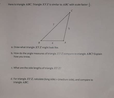 Solved Here Is Triangle ABC Triangle XYZ Is Similar To A BC With