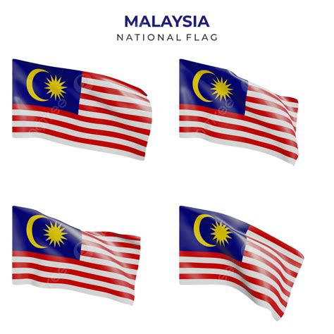 Malaysia Flag Clipart Hd Png Set Of 3d Realistic Waving Malaysia Flags