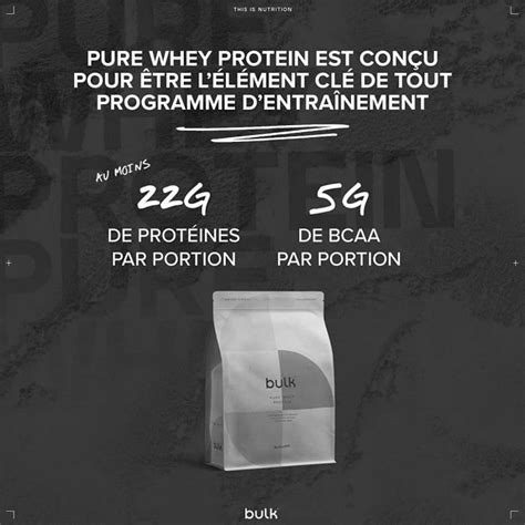 Bulk Protéine Whey de haute qualité en Poudre 22g de protéine portion