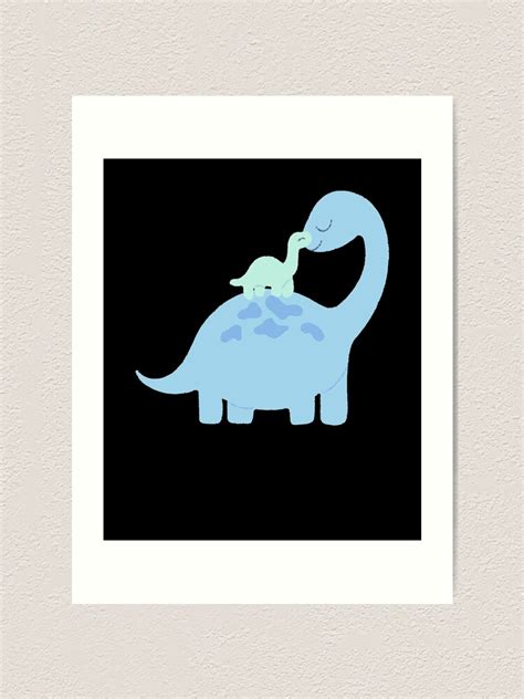 "Mama Brachiosaurus and Baby Brachiosaurus Smiling" Art Print for Sale ...